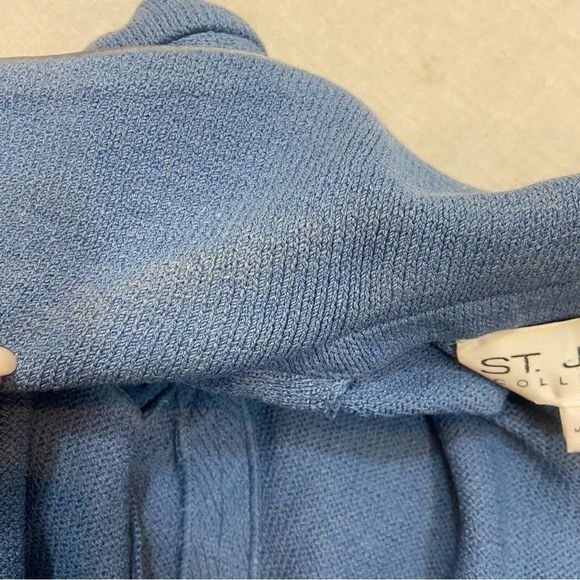St. John Collection Brand Blue Full Zipper Knit Jacket Size 4 - Picture 10 of 13